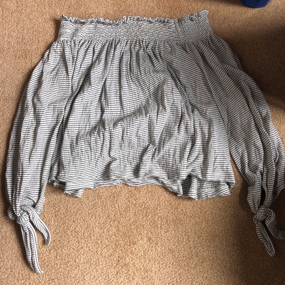 Free people off the shoulder striped top Sz xs
